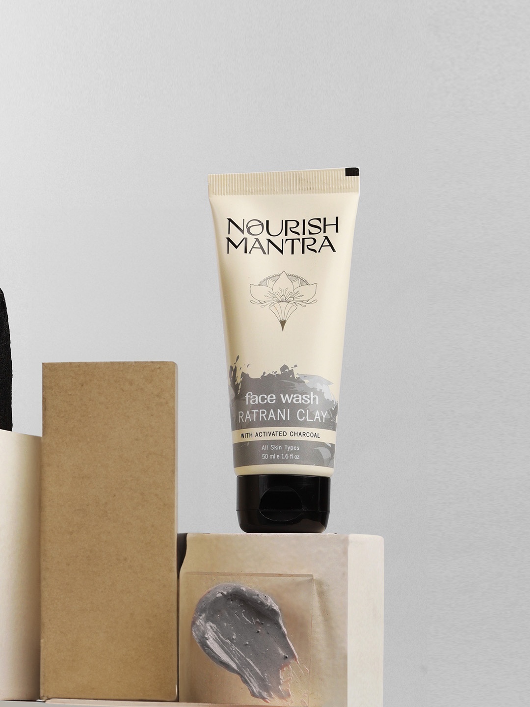 

Nourish Mantra Ratrani Clay Moroccan Lava Face Wash With Activated Charcoal - 50 ml, Grey