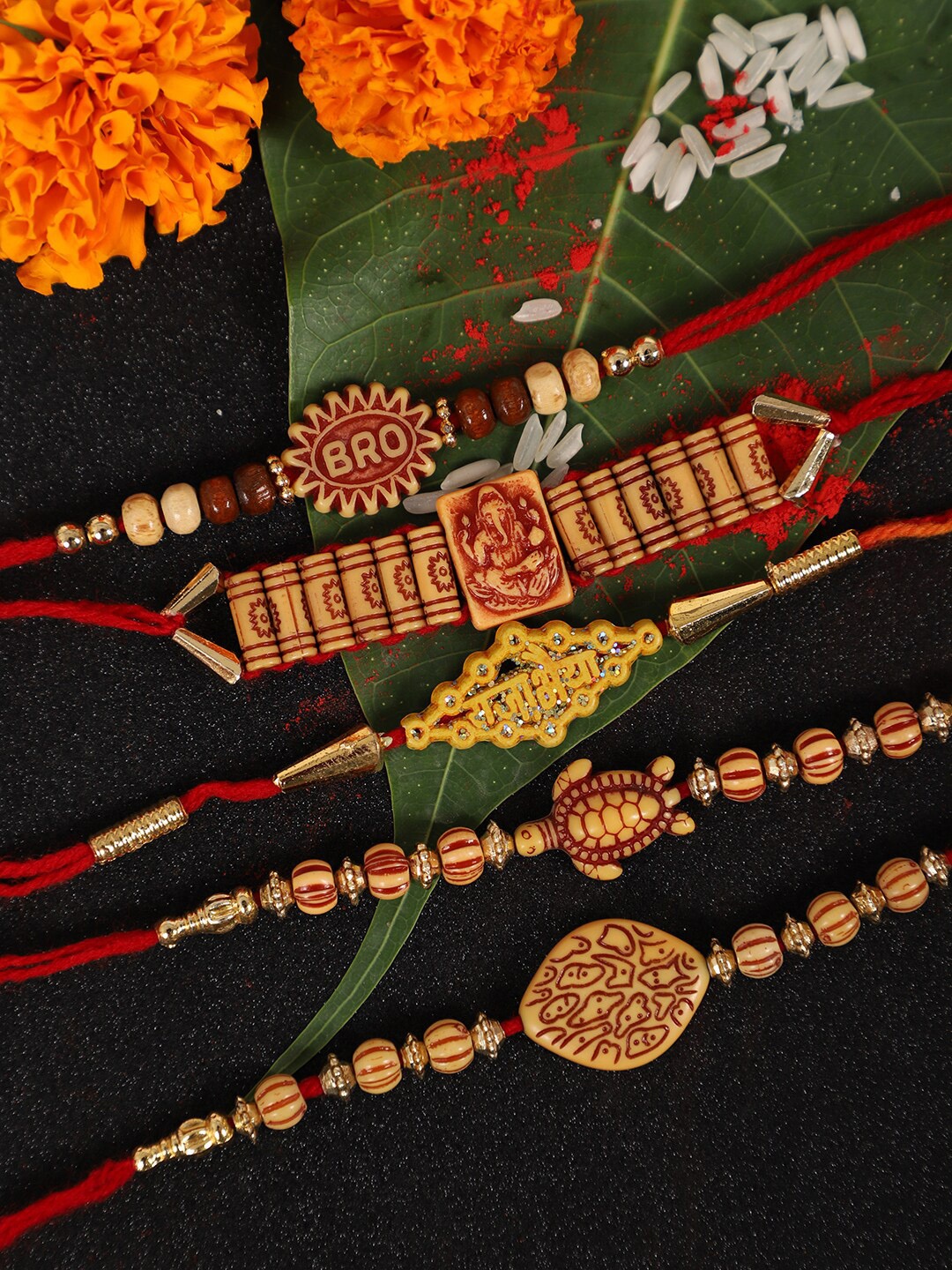 

Anouk Set Of 5 Rakhi For Brother, Multi