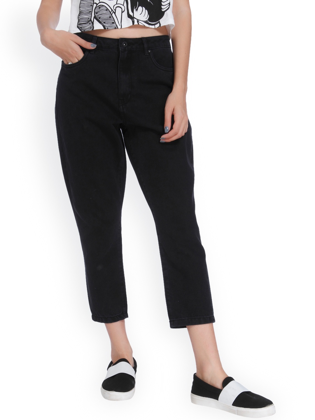 

ONLY Women Black Regular Fit High-Rise Clean Look Jeans