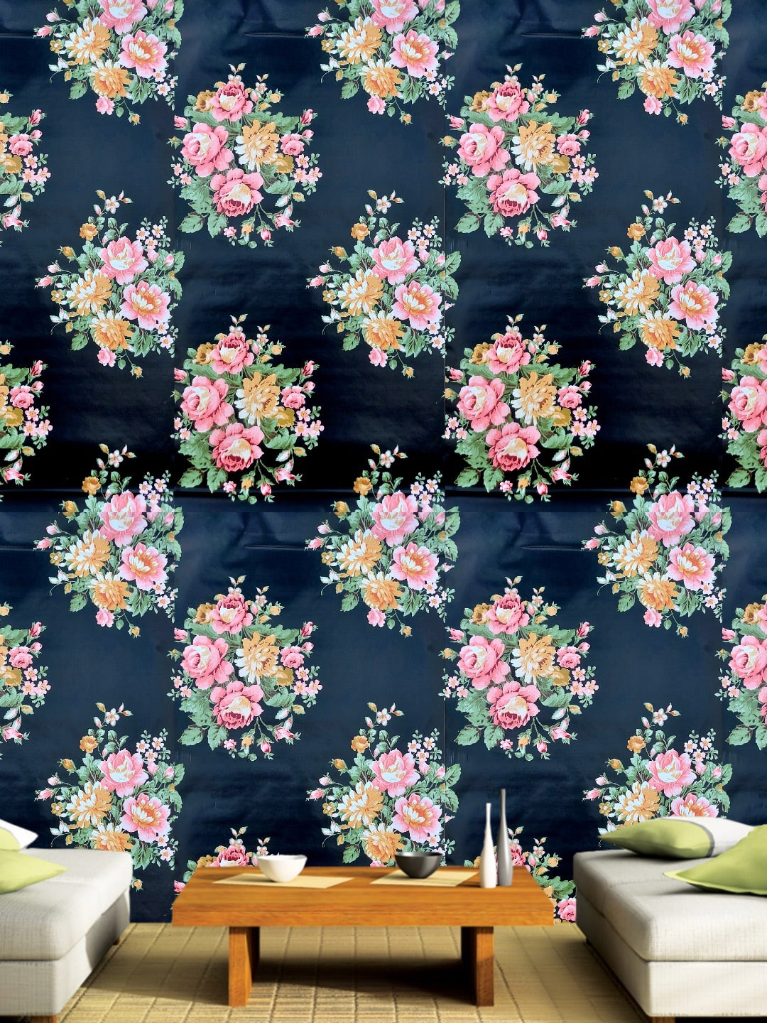 

Jaamso Royals Black & Pink Printed Self Adhesive & Waterproof Wallpaper