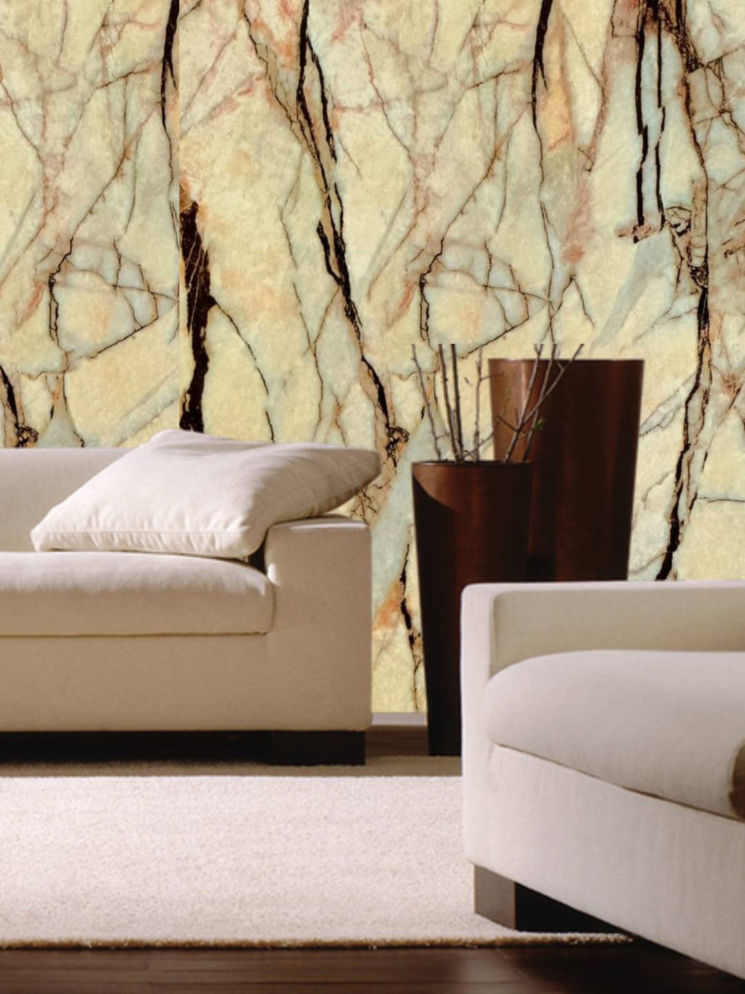 

Jaamso Royals Beige & Brown Printed Self Adhesive & Waterproof Wallpaper