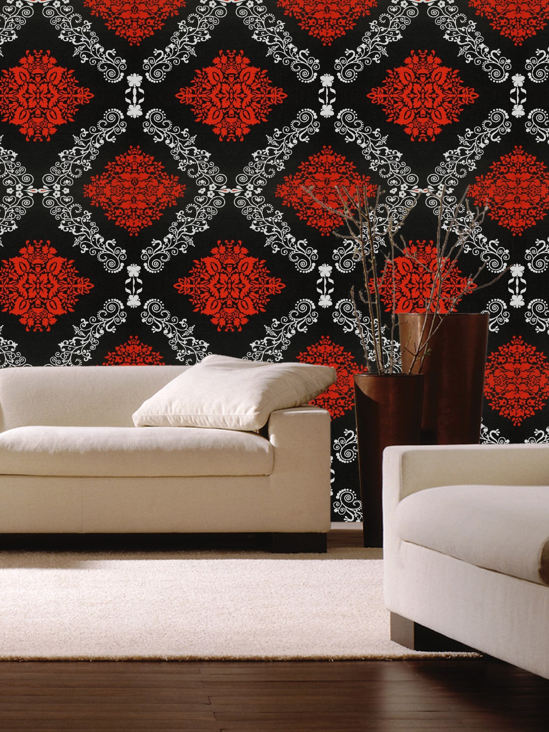

Jaamso Royals Black & Red Self Adhesive & Waterproof Wallpaper
