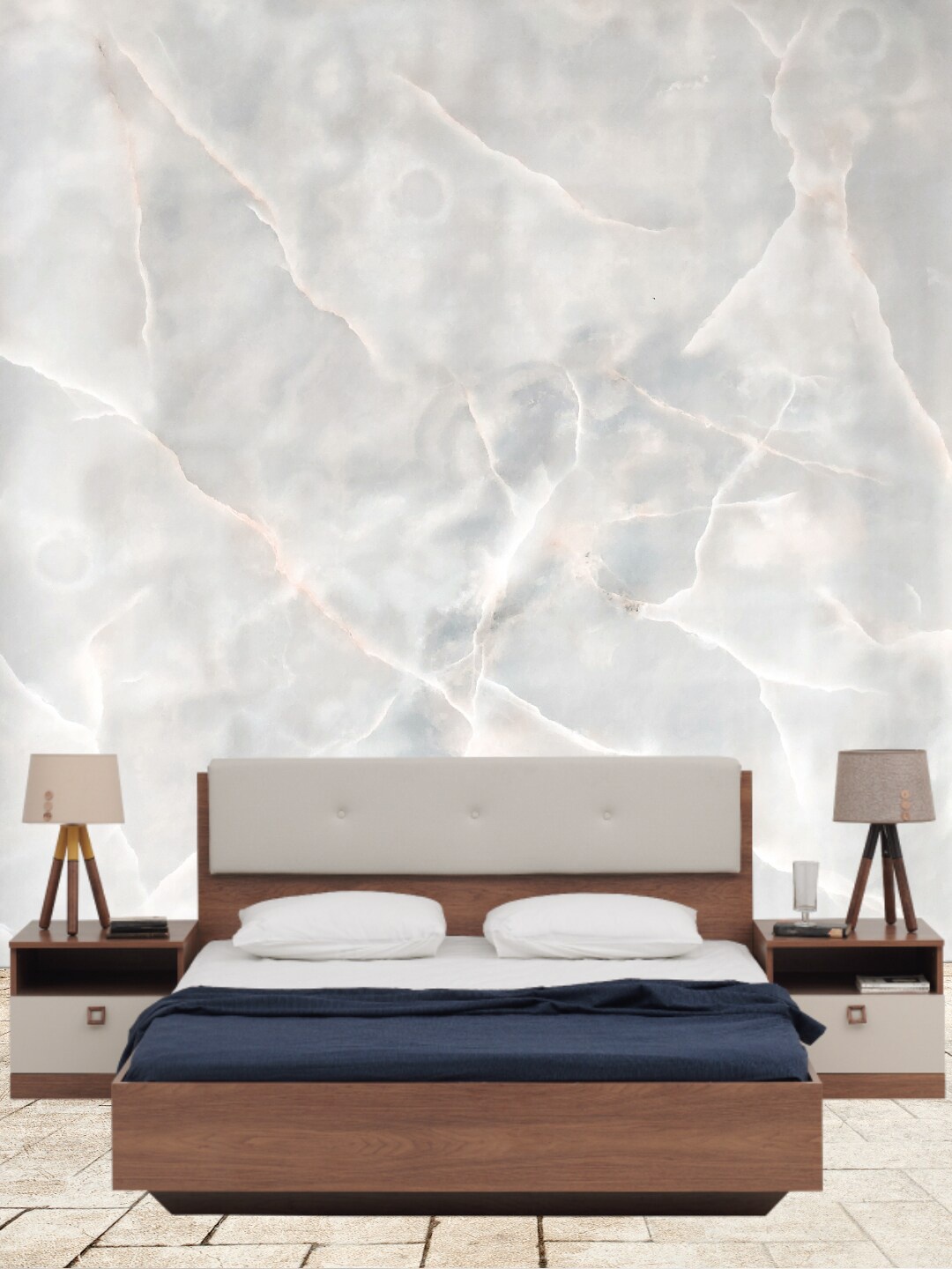 

Jaamso Royals White Marble Design Self Adhesive & Waterproof Wallpaper