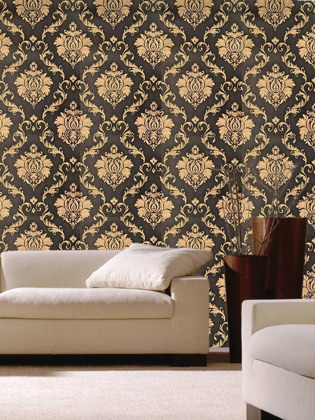 

Jaamso Royals Brown & Beige Ethic Motifs Printed Removable Self Adhesive Wallpaper