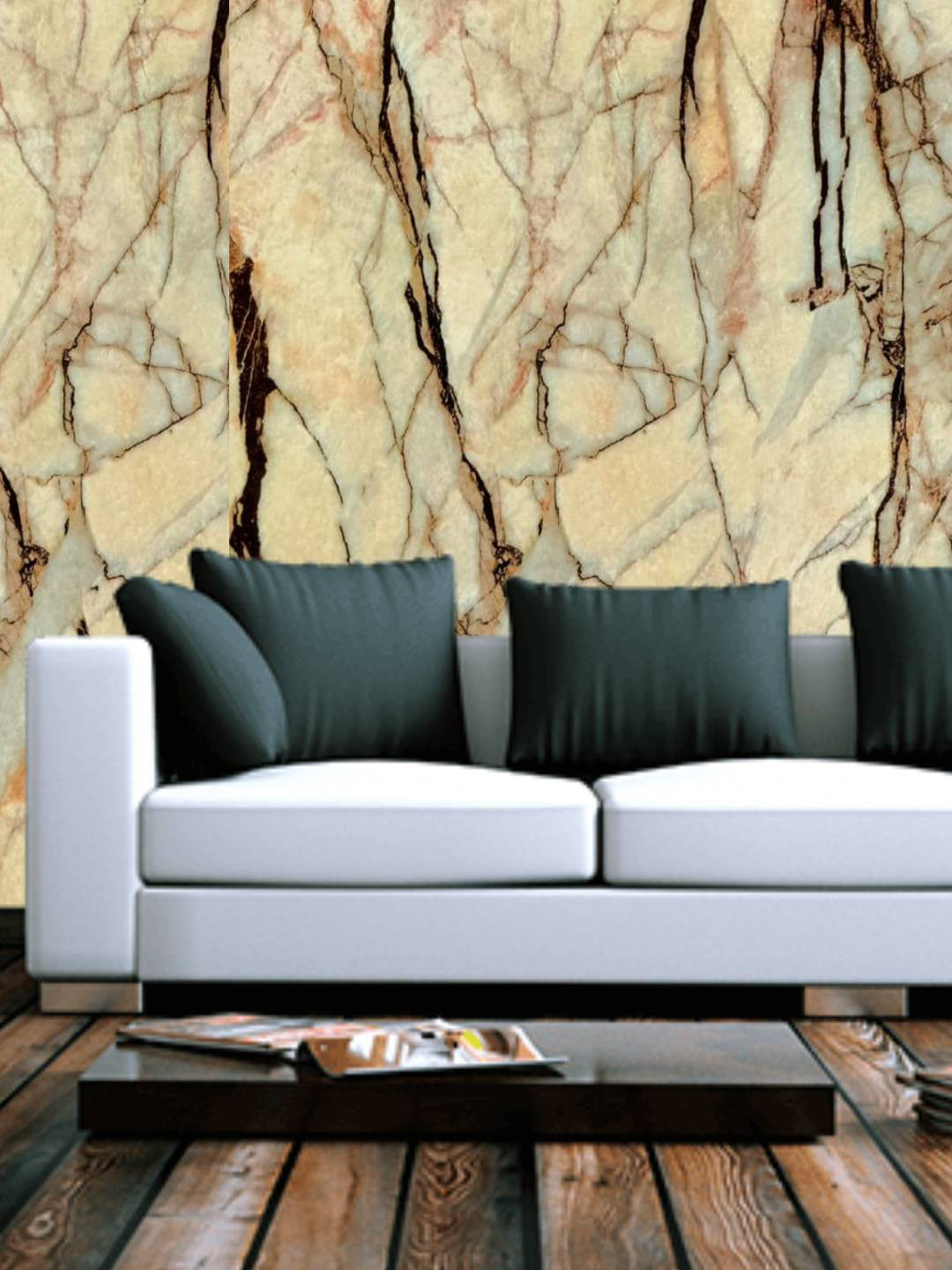 

Jaamso Royals Beige Marble Design Vinyl Self Adhesive Home Decor Wallpaper