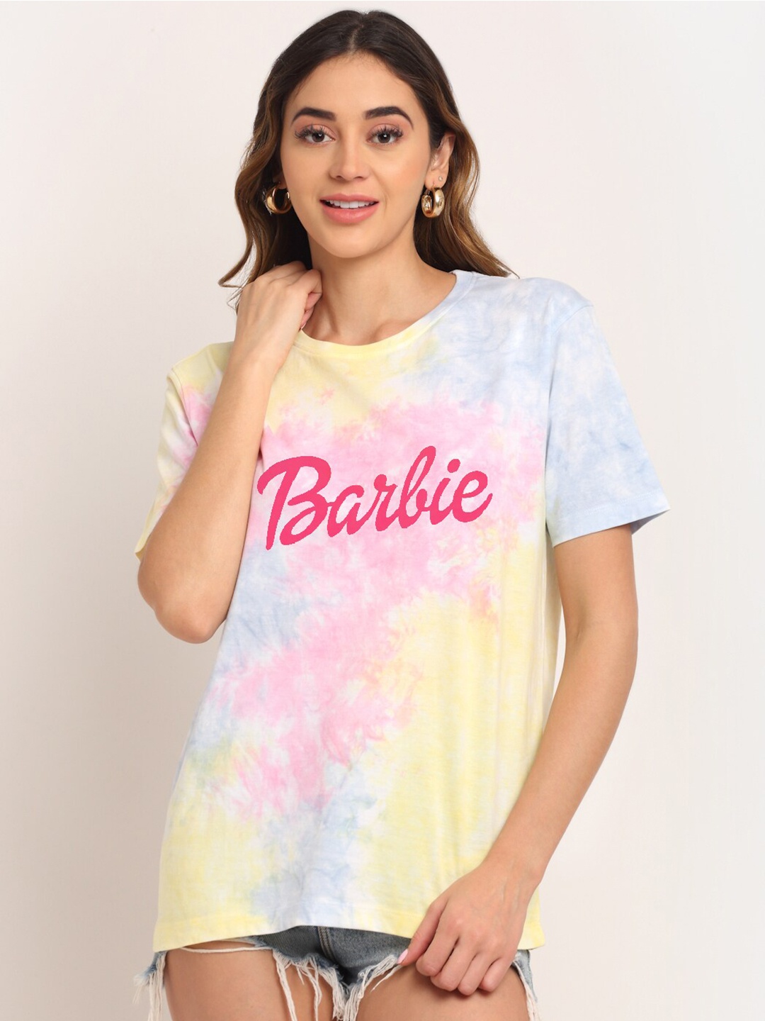 

Ennoble Barbie Printed Relaxed Fit T-shirt, Pink