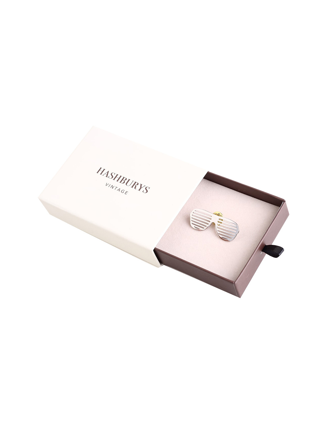 

Hashburys Modern Sunglasses Lapel Pin, White