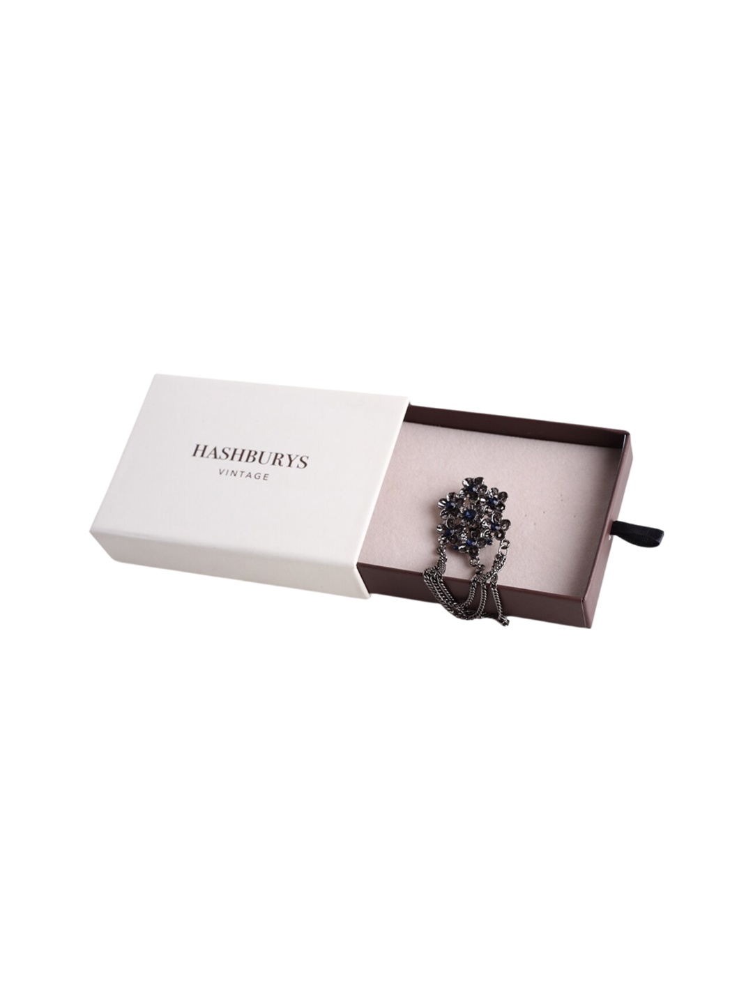

Hashburys Vintage Metallic Chain Brooch, Silver