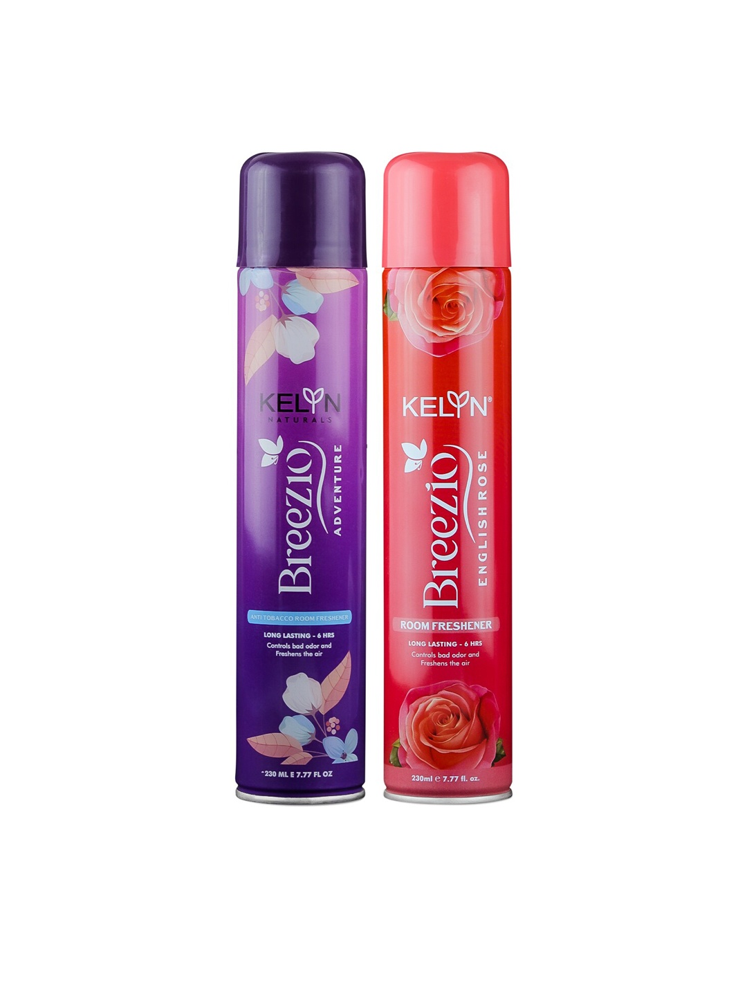 

KELYN 2-Pcs Red & Purple Printed Metal Room Fresheners Spray 230ml