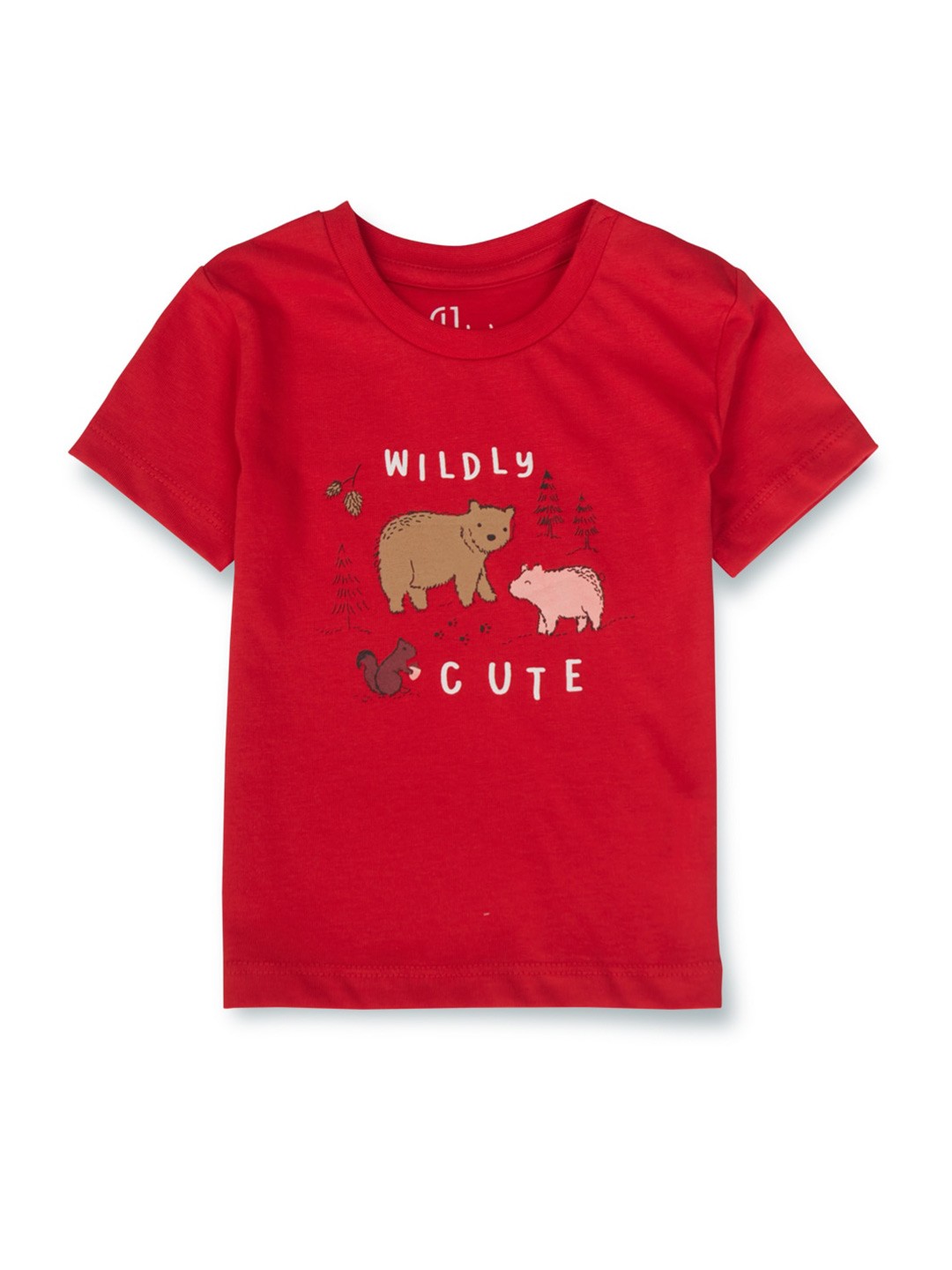 

GJ baby Boys Graphic Printed Round Neck Short Sleeves Cotton Regular Fit T-shirt, Red