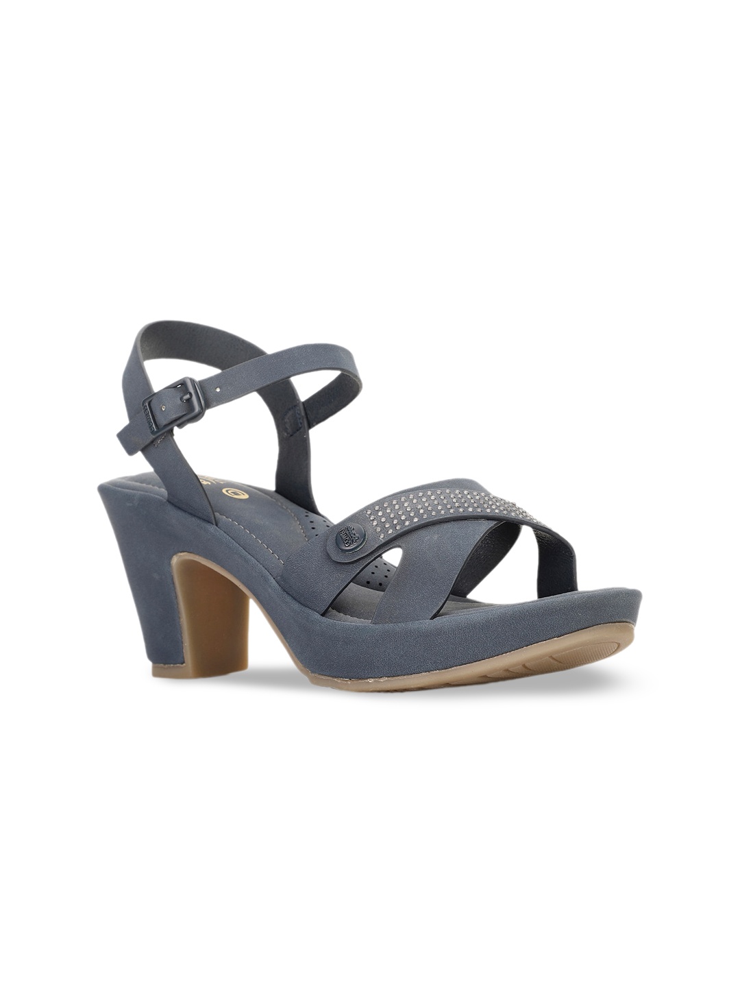

Bata comfit Embellished Block Heels With Backstrap, Blue