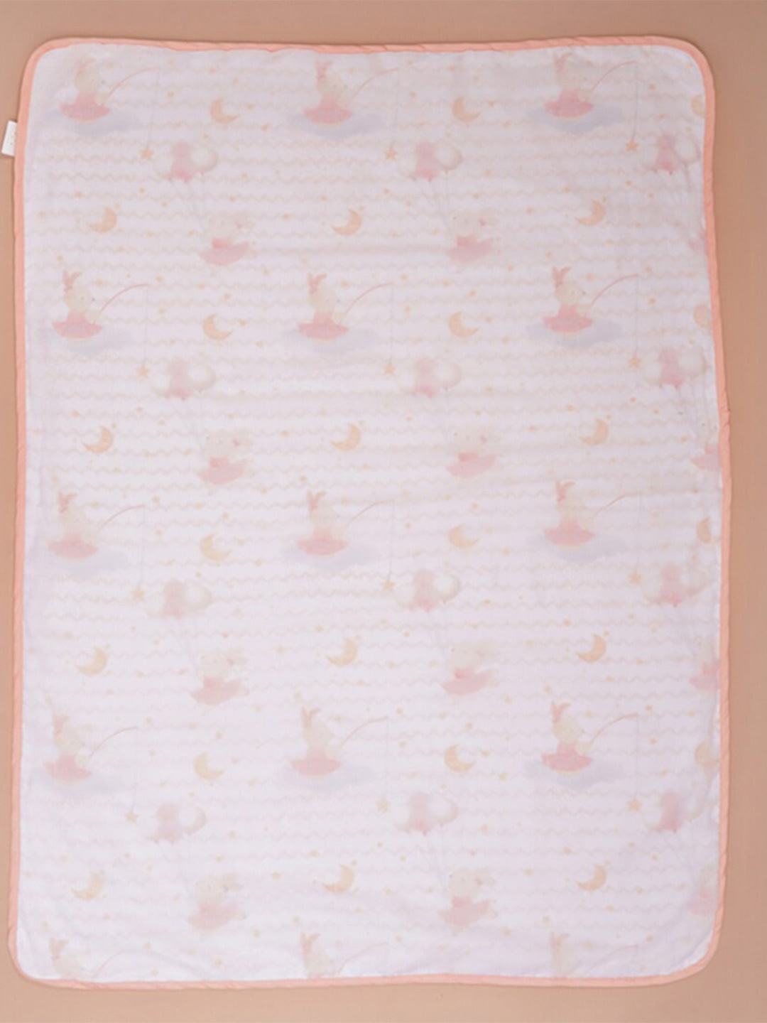 

Fancy Fluff Girls Peach Cartoon Characters Printed Cotton AC Room Single Bed Dohar
