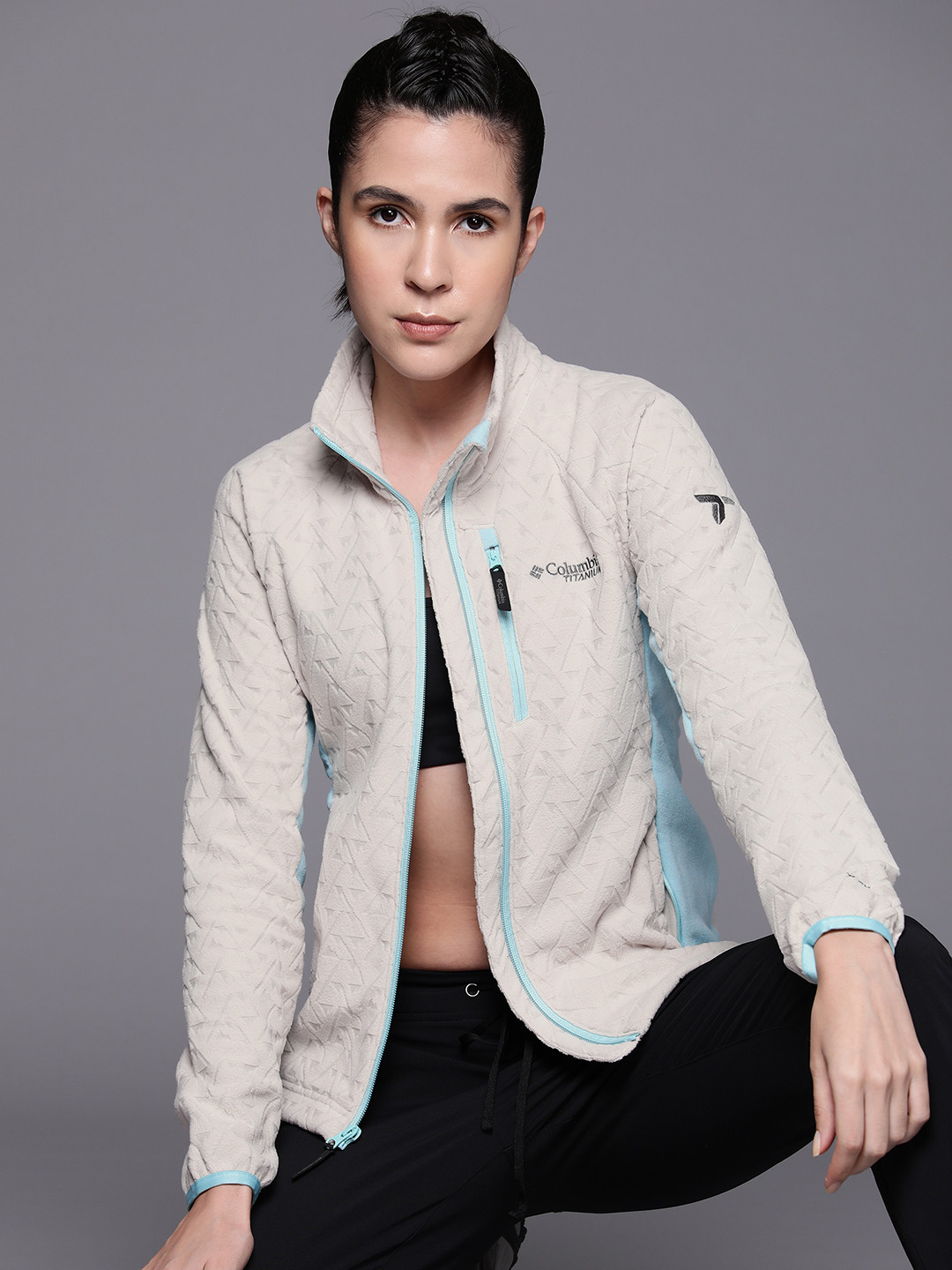 

Columbia Women Titan Pass 3.0 Full Zip Full Sleeve Trekking-Hiking Fleece Jacke, Beige