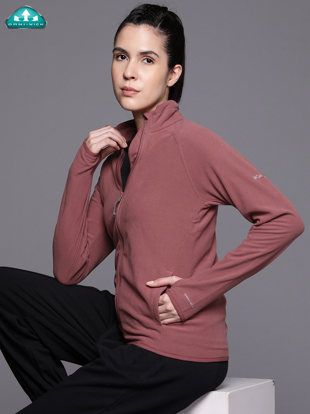 

Columbia Women Back Beauty Full Zip Full Sleeve Trekking-Hiking Fleece Jacket, Mauve
