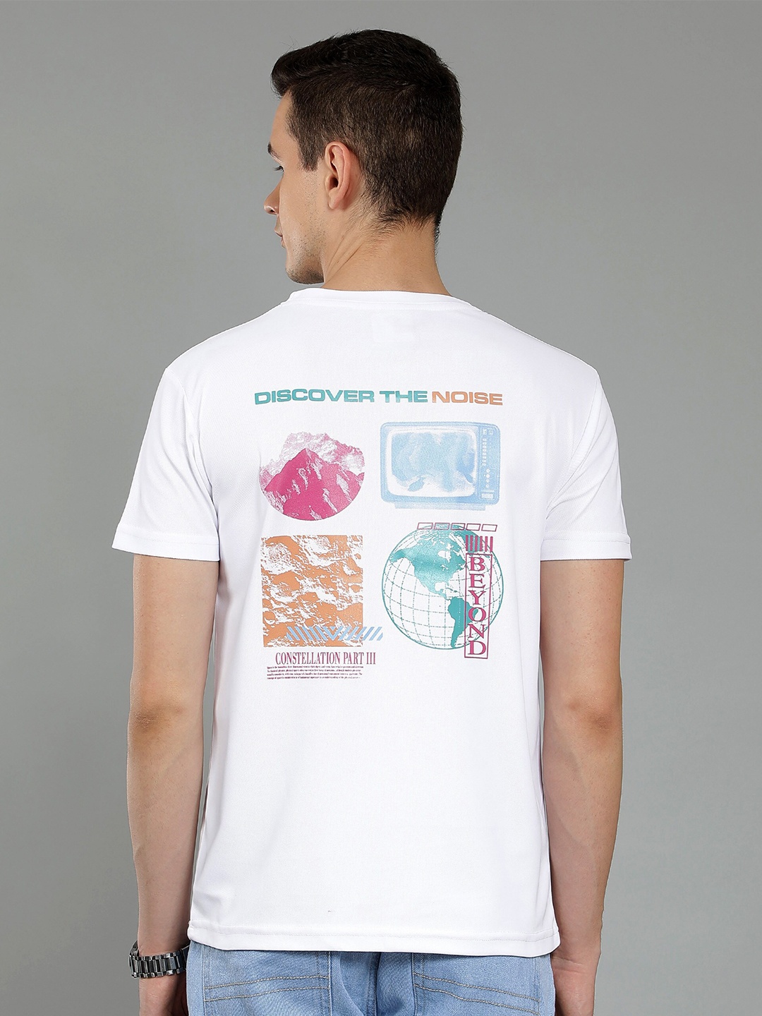 

WE PERFECT Graphic Printed Casual T-shirt, White
