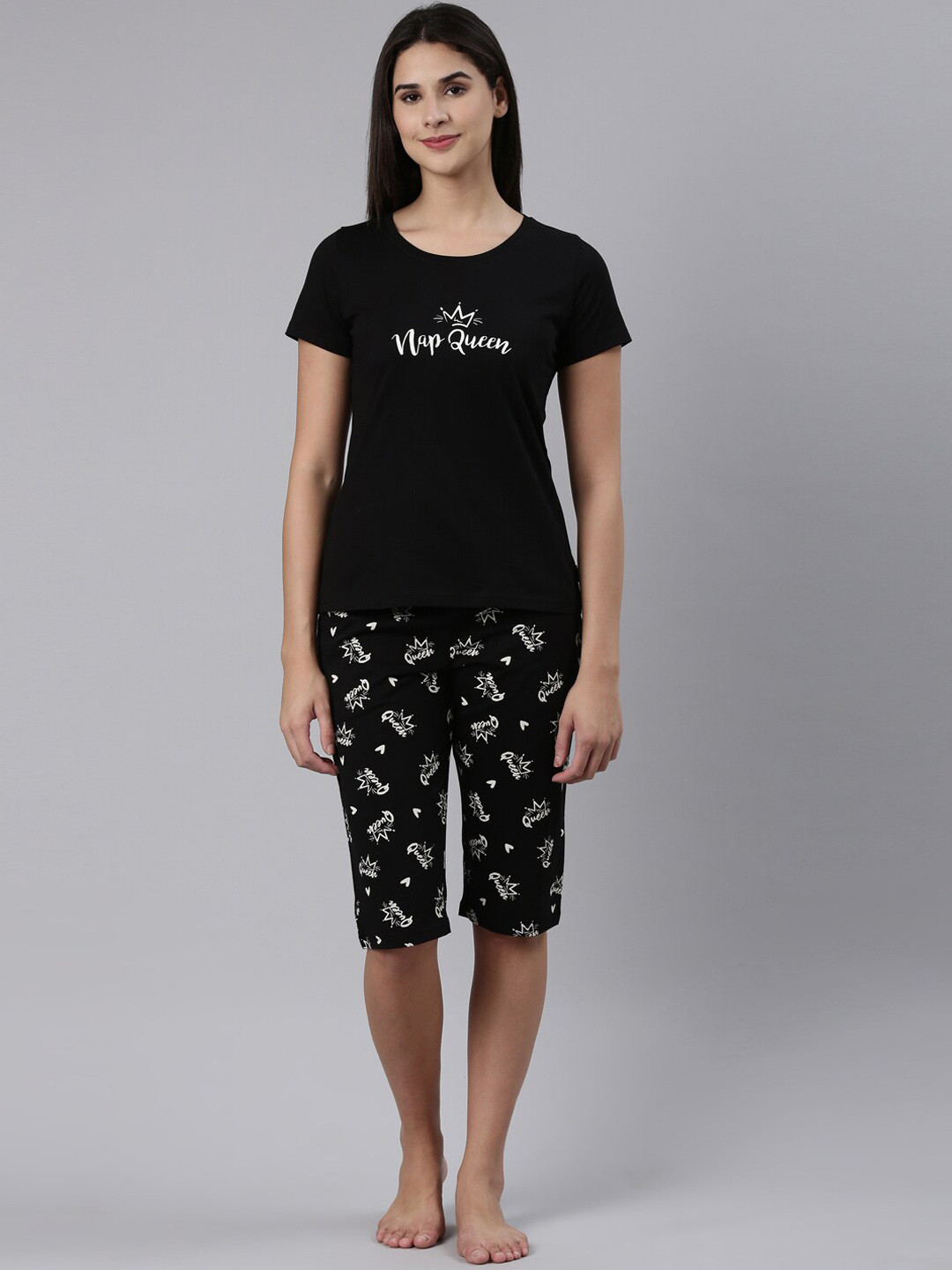 

Pepe Jeans Typography Print Pure Cotton Night Suit, Black