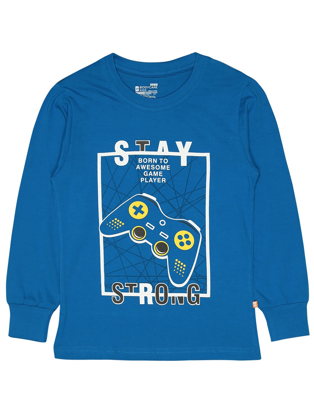 

Bodycare Kids Boys Round Neck Typography Printed Cotton T-shirt, Blue