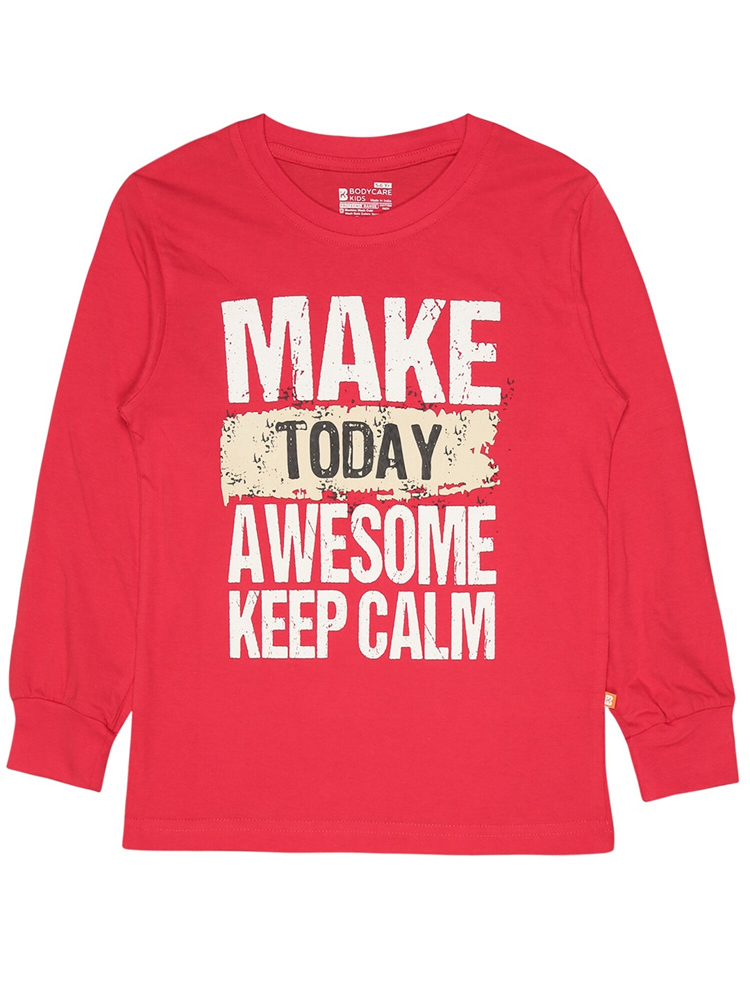 Bodycare Kids Boys Typography Printed Cotton T-shirt, Red