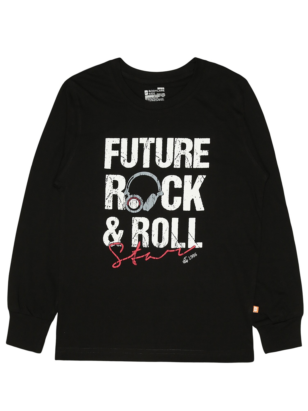 

Bodycare Kids Boys Round Neck Typography Printed Cotton T-shirt, Black