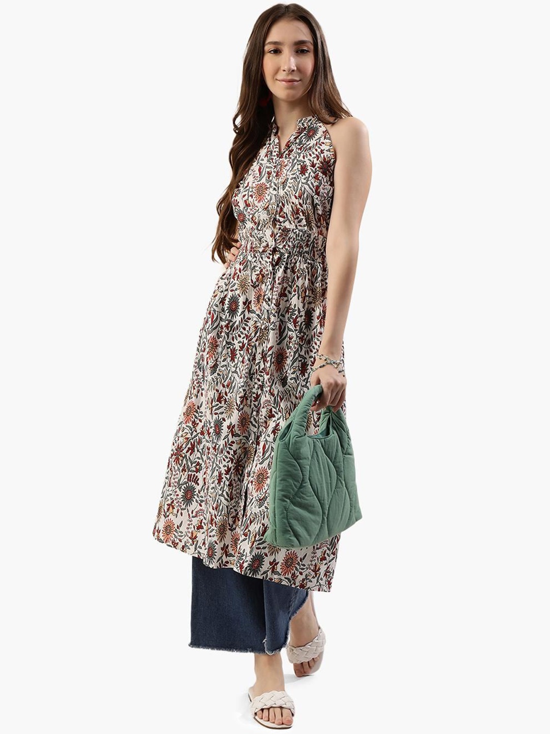 

Virgio Floral Printed Kurta With Palazzos, Blue