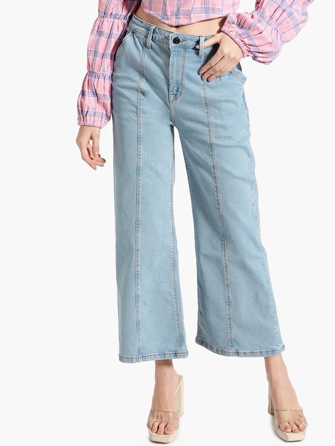 

Virgio Women Clean Look Wide Leg Jeans, Blue