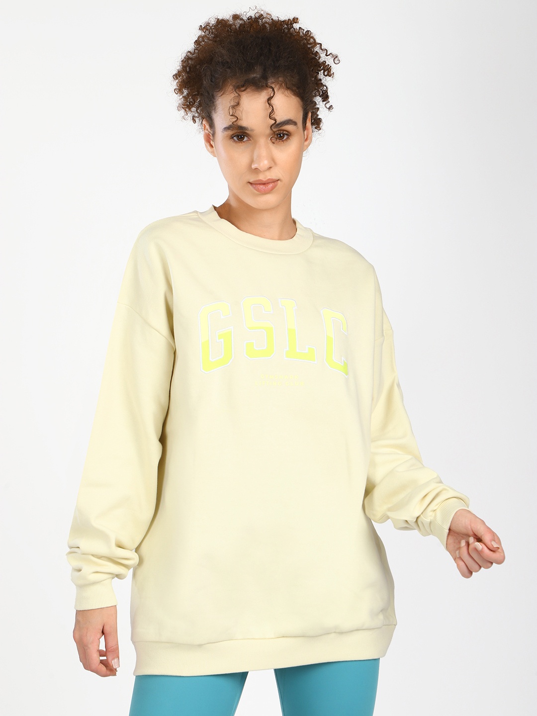 

Gymshark Women Printed Oversized Training Sweatshirt, Yellow