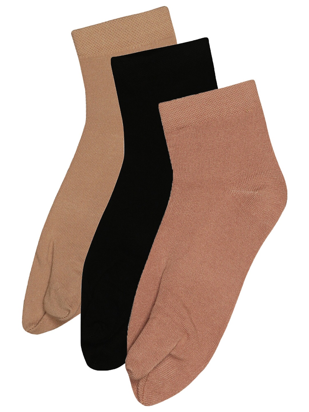 

Bodycare Women Pack Of 3 Cotton Above Ankle-Length Socks, Brown