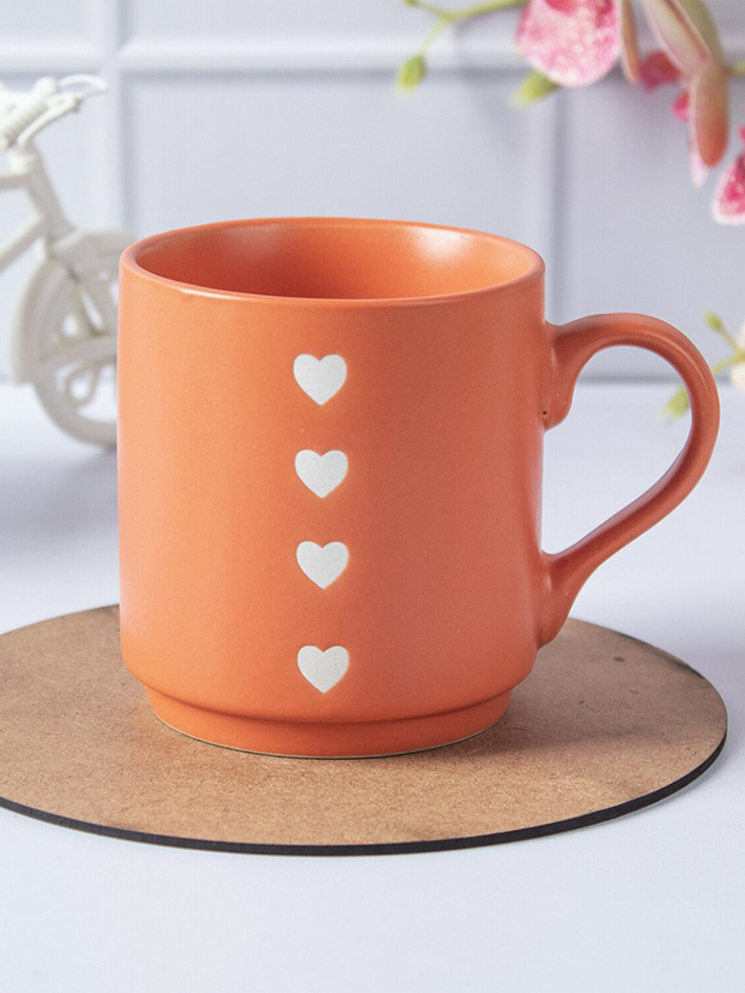 

MARKET99 Red Printed Ceramic Matte Coffee Mug - 360 ML