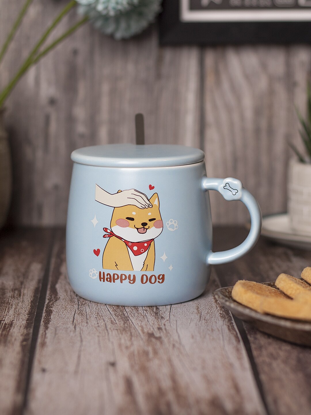 

MARKET99 Blue Text or Slogans Printed Ceramic Matte Mug 420ml