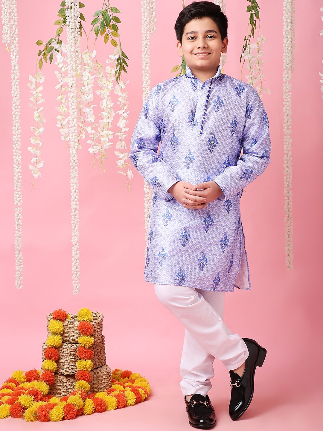 

KID1 Boys Ethnic Motifs Printed Regular Kurta with Pyjama, Blue