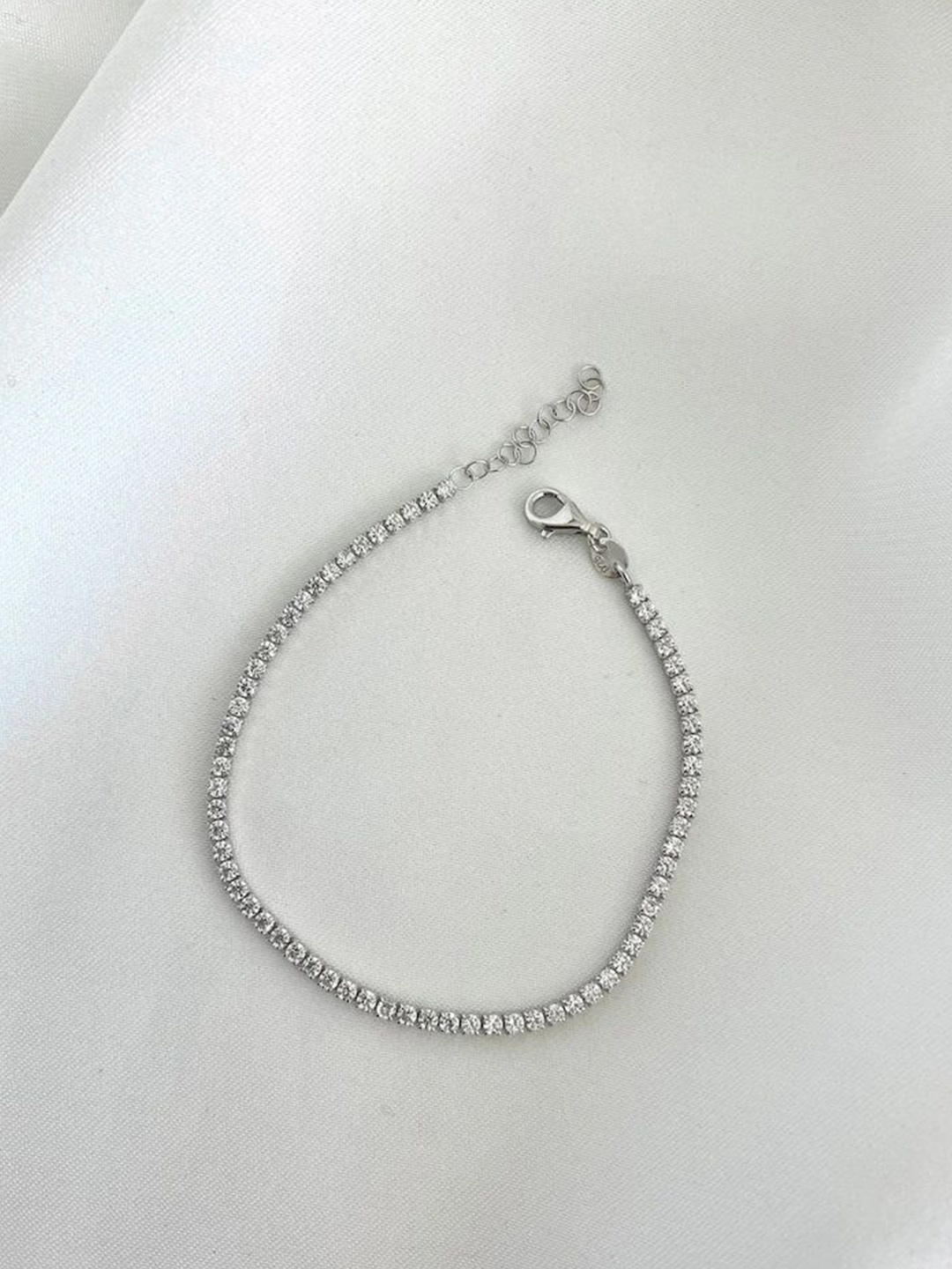 

HIFLYER JEWELS Sterling Silver Cubic Zirconia Link Bracelet, White