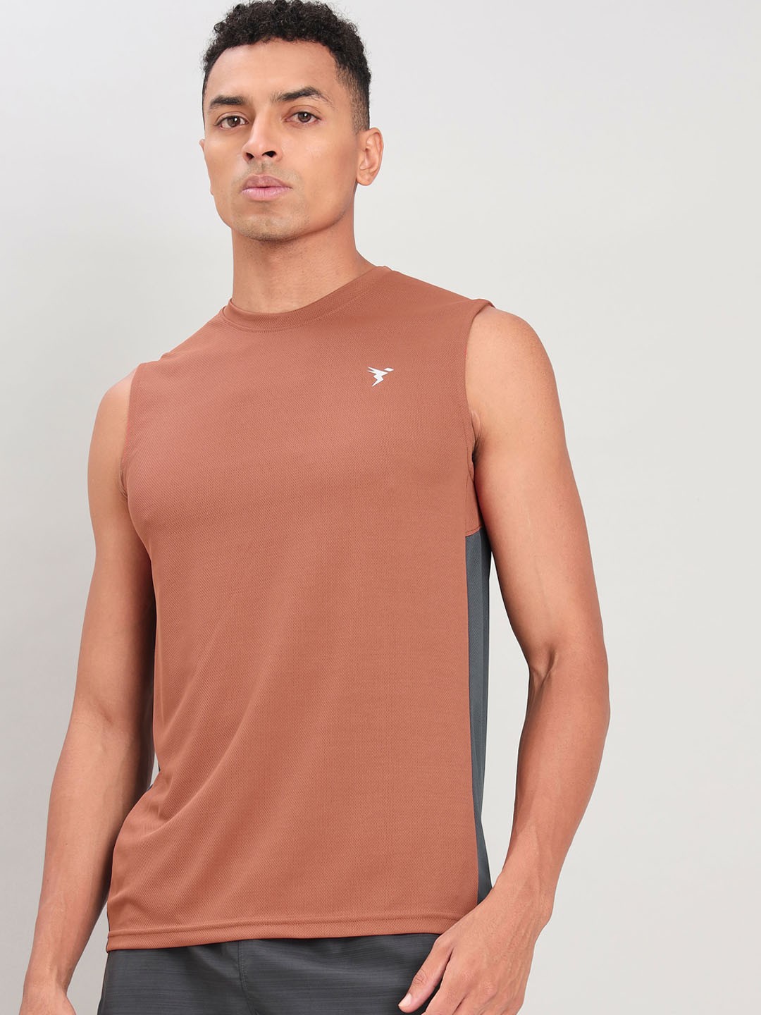 

Technosport Colourblocked Antimicrobial Innerwear Vests, Rust