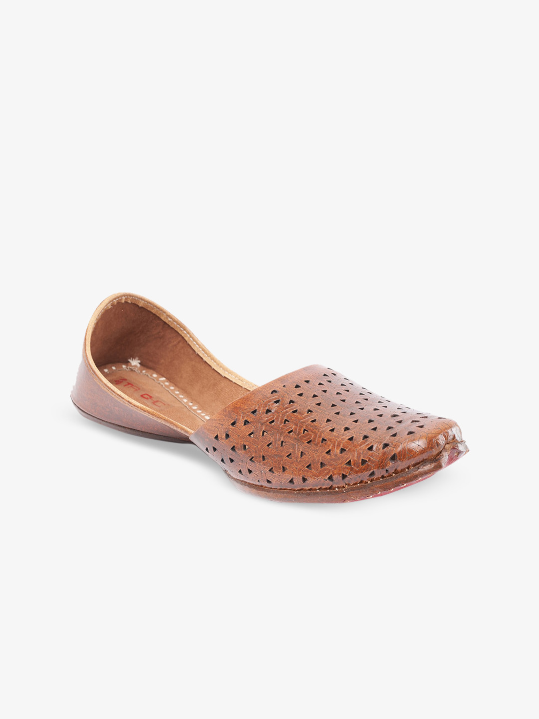 

Ta Chic Men Perforated Leather Mojaris, Brown