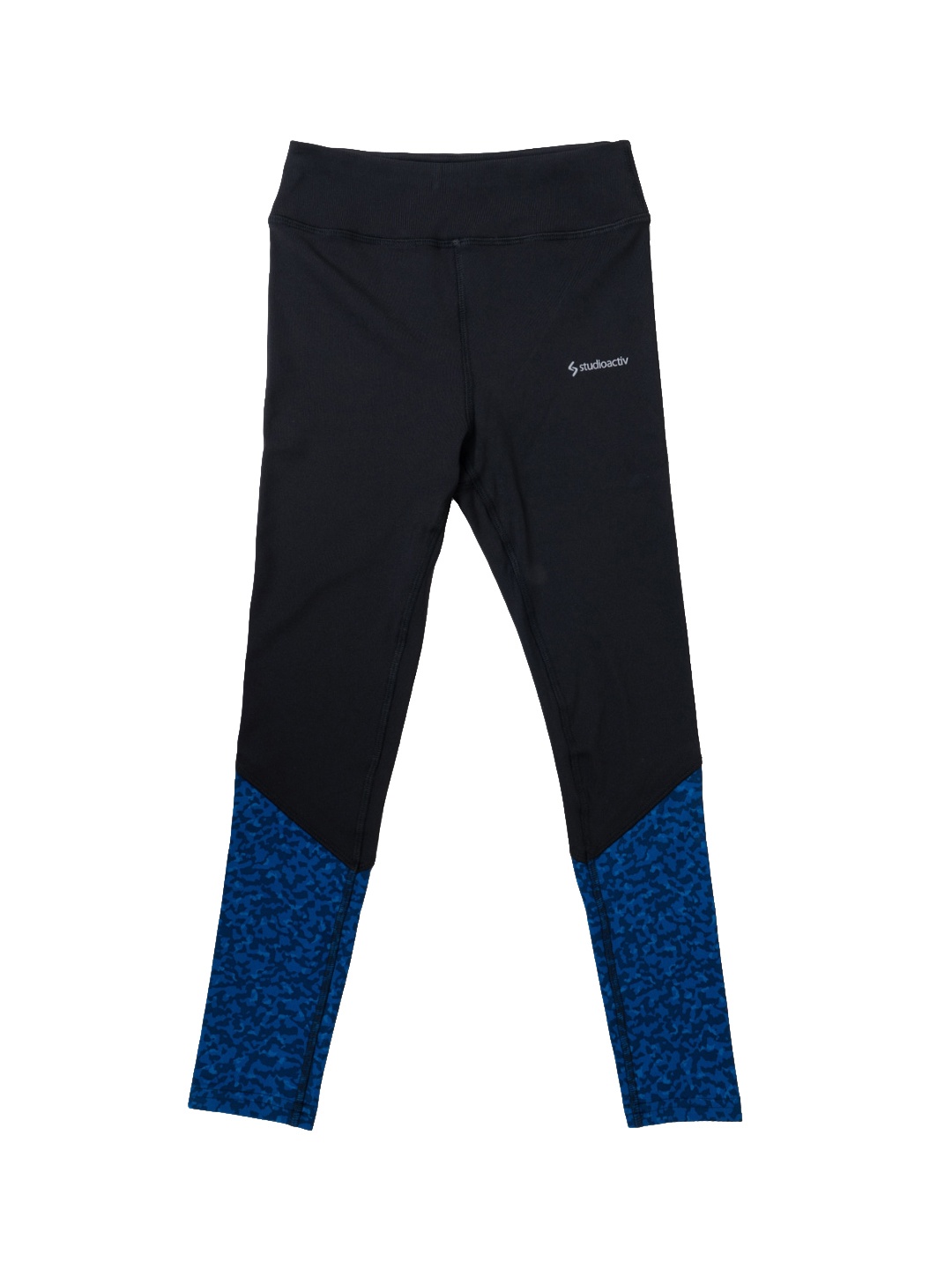 

STUDIOACTIV Girls Colourblocked Ankle-Length Leggings, Black