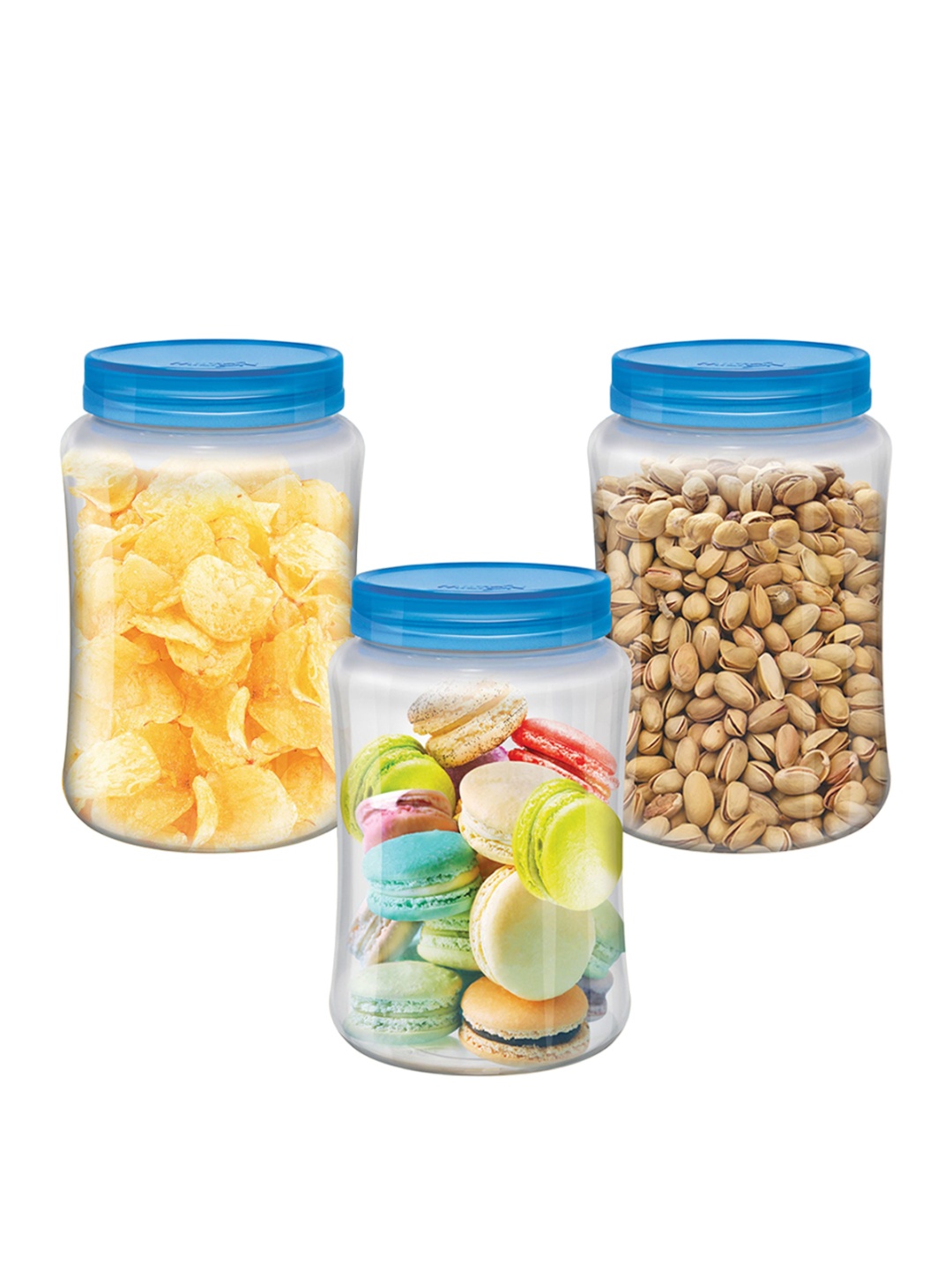 

Milton Crisp N Clear Set of 3 Blue Round Pet Storage Jar Pieces 560 ml Each