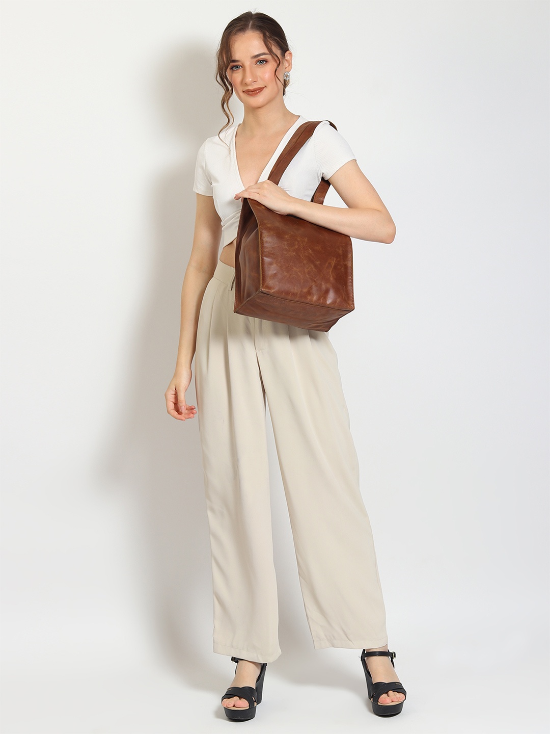 

Art Avenue Leather Textured Shopper Tote Bag, Multi