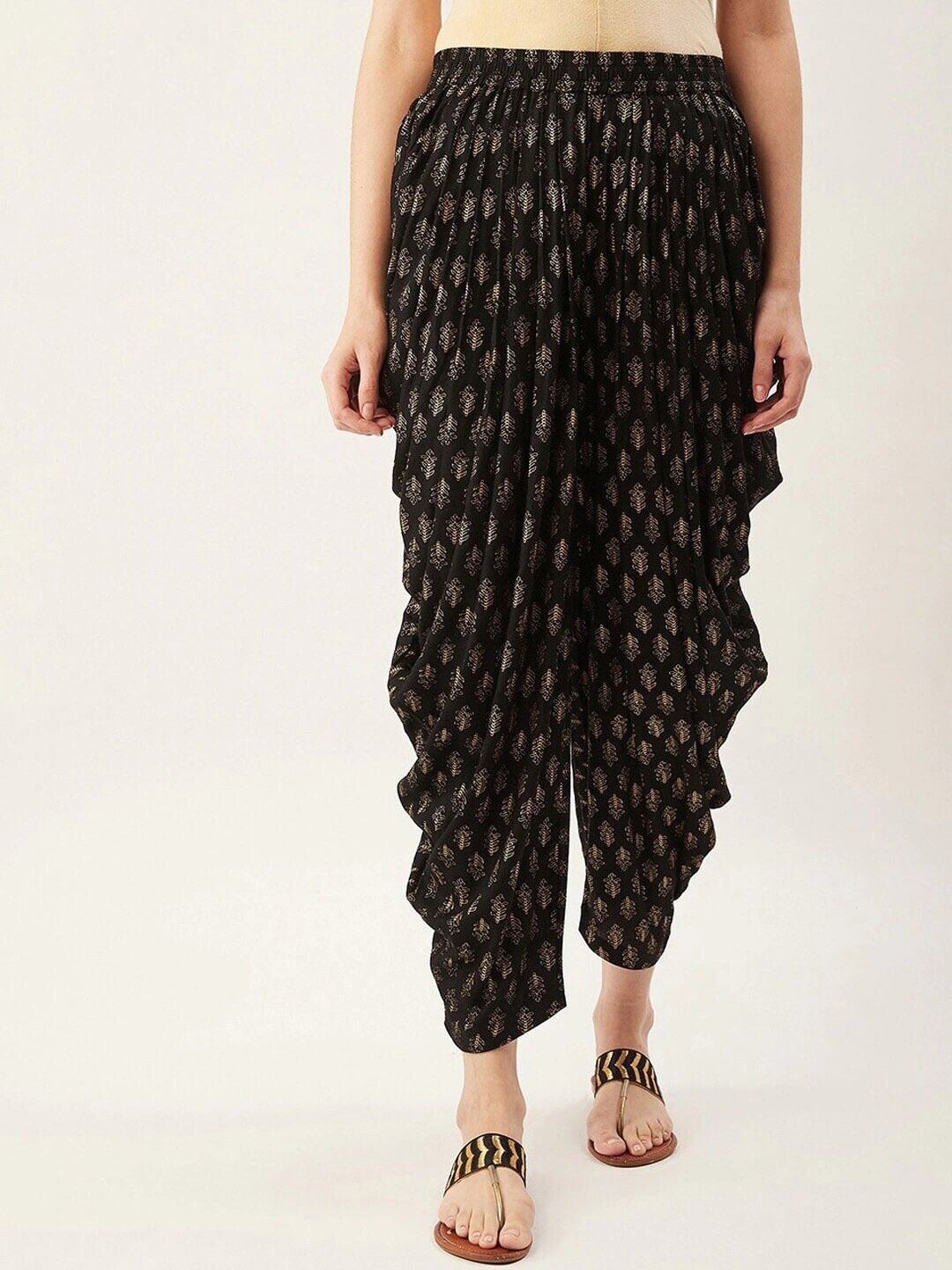 

SUTI Women Printed Cotton Dhotis, Black