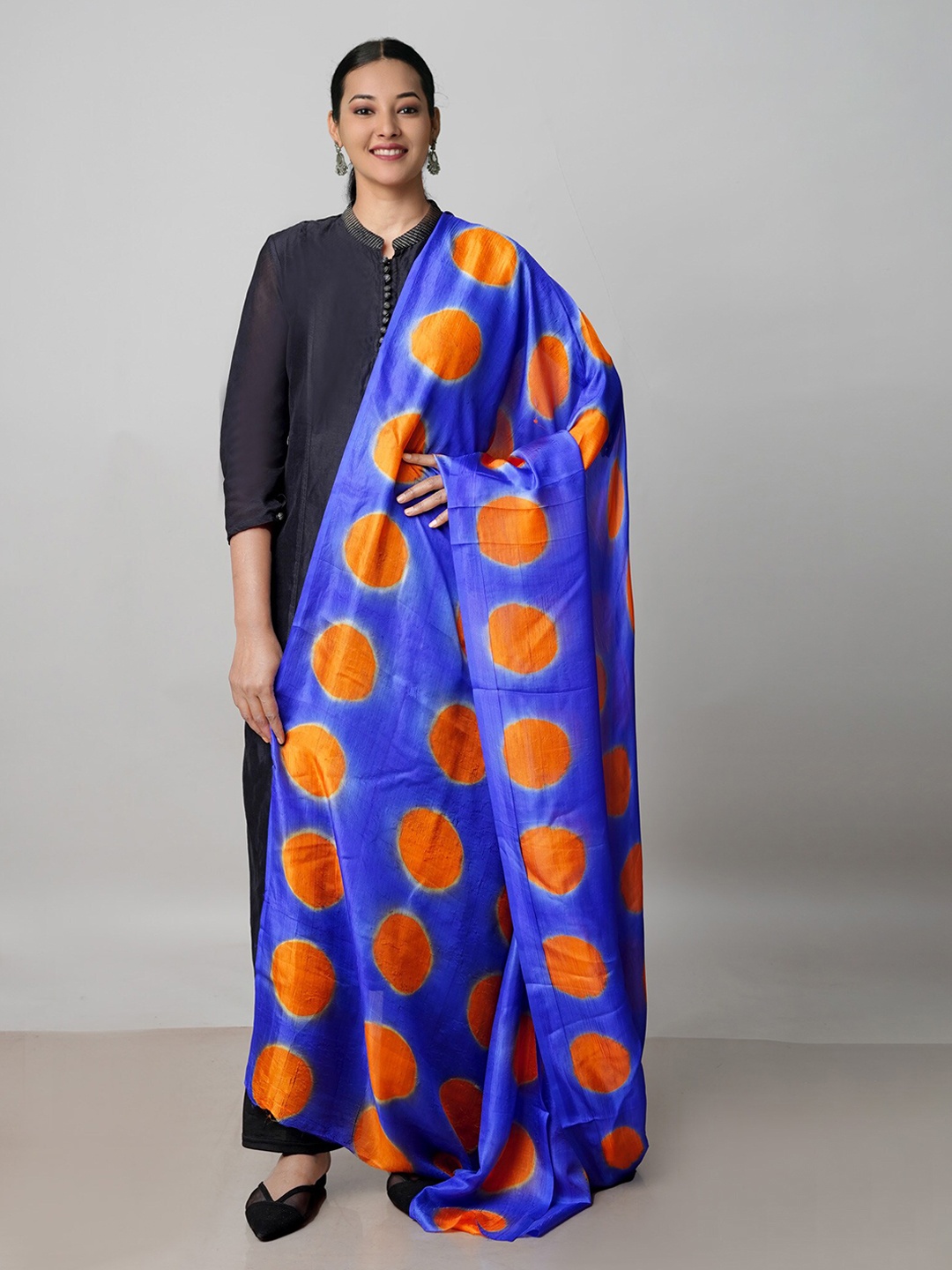 

Unnati Silks Dyed Pure Cotton Dupatta, Blue