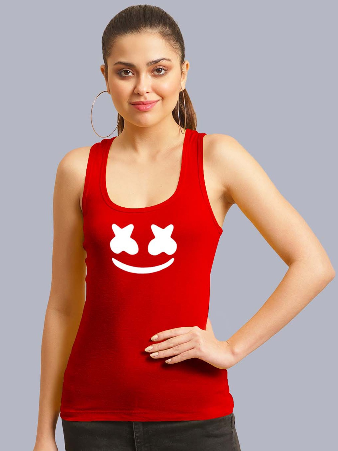 

FBAR Graphic Printed Cotton Tank Top, Red