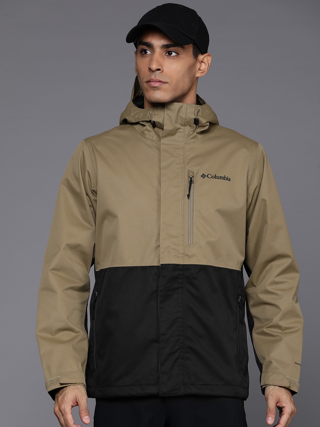 

Columbia Men Colourblocked Hikebound Trekking-Hiking Rain Jacket, Brown