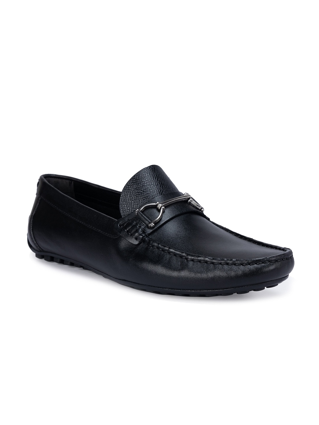

ROSSO BRUNELLO Men Leather Formal Loafers, Black