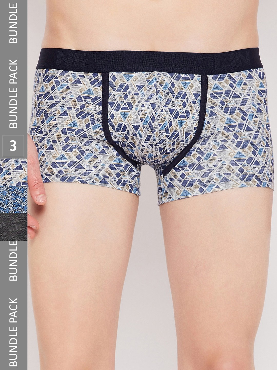 

NEVA Pack Of 3 Printed Basic Briefs KL02-Print 2_3_5, Blue