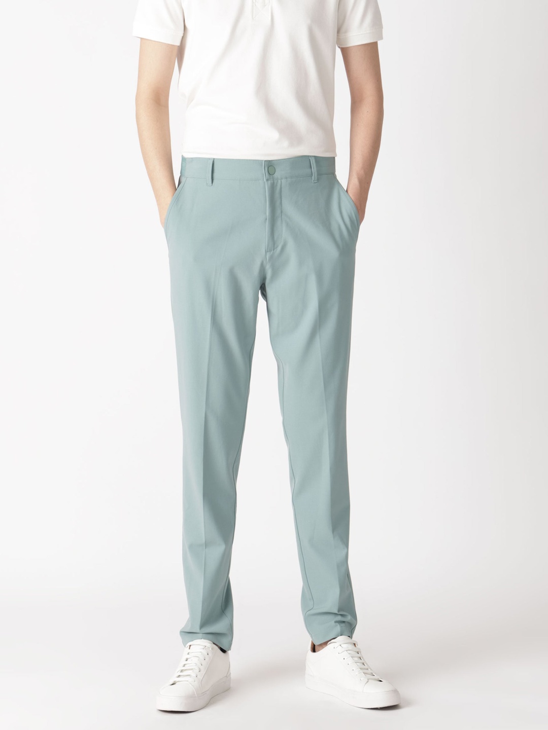 

RARE RABBIT Drivers Slim Fit Mid-Rise Casual Trouser, Green