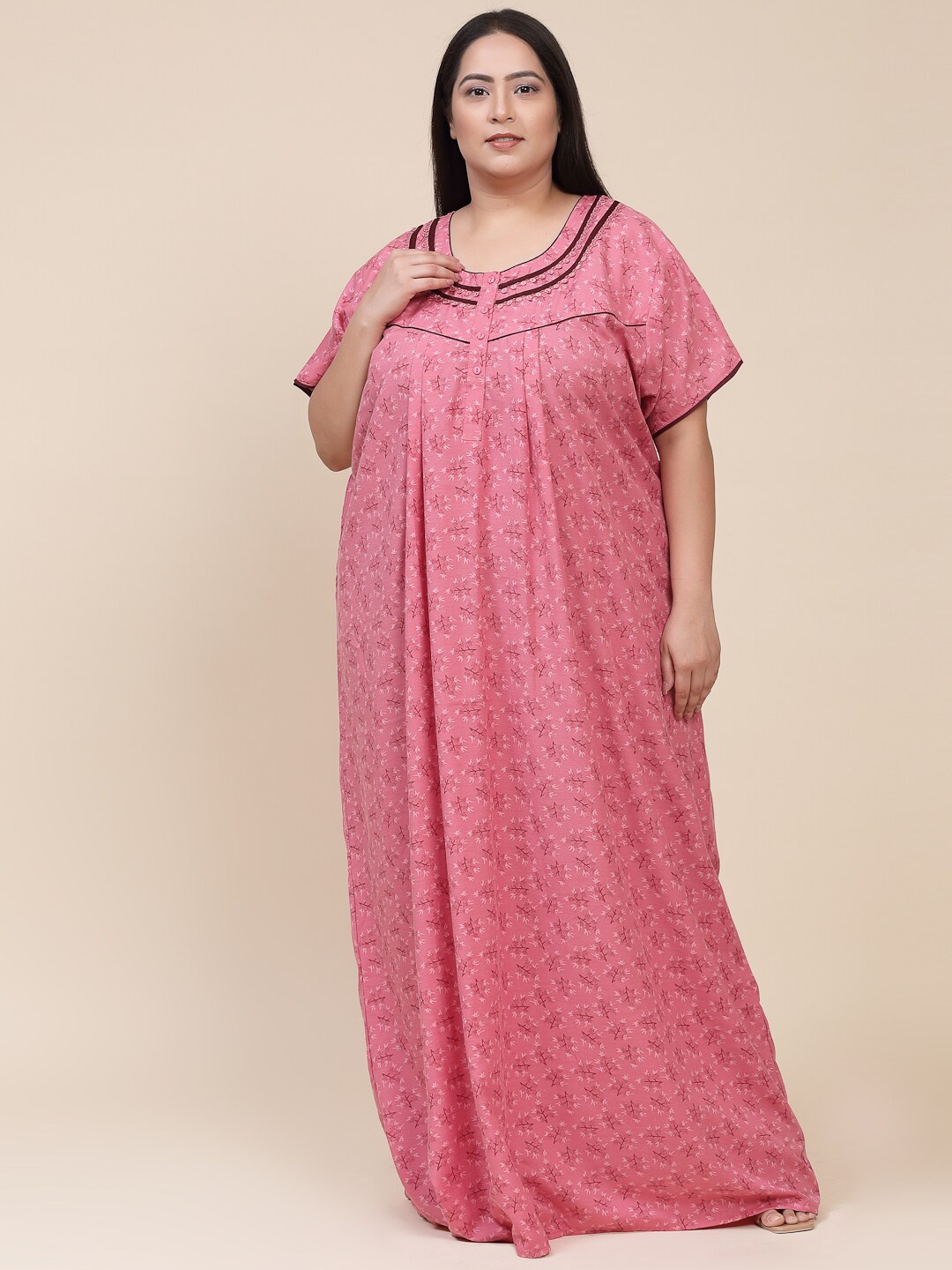 

Sweet Dreams Floral Printed Maxi Nightdress, Pink