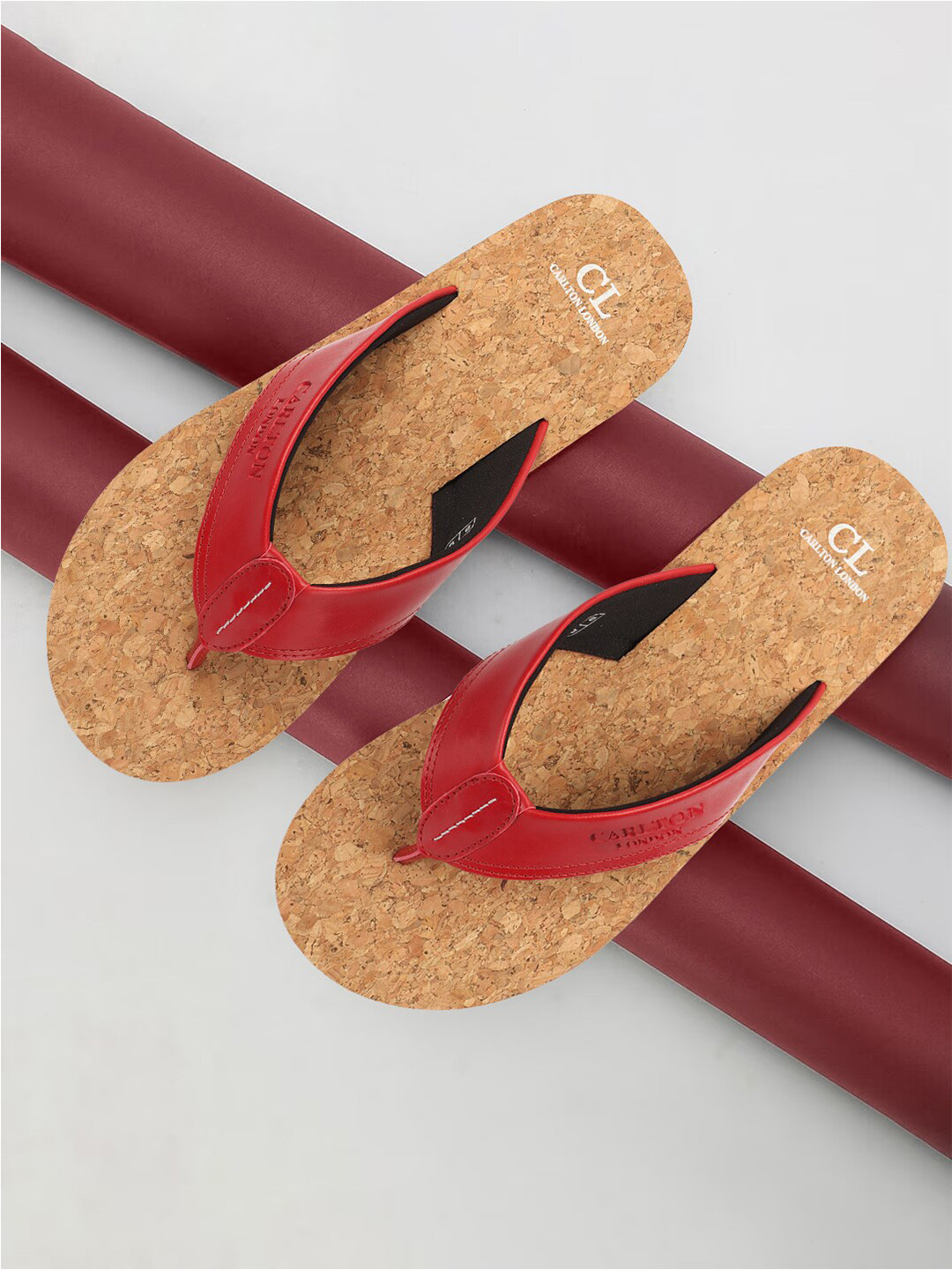 

Carlton London Men Thong Flip-Flops, Red