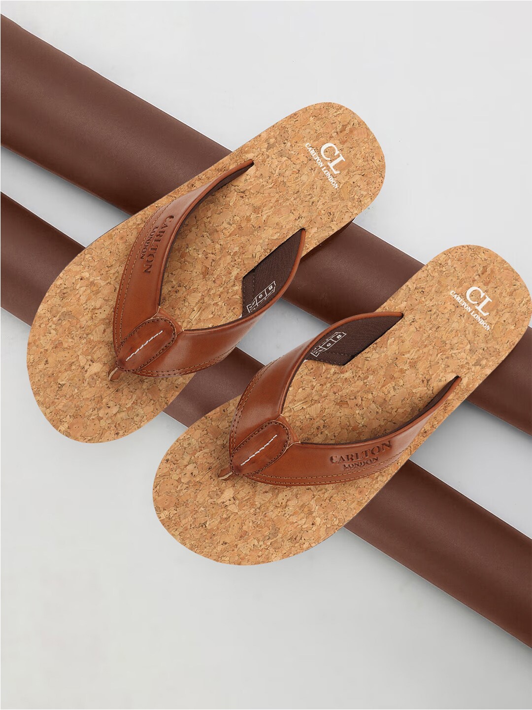 

Carlton London Men Thong Flip-Flops, Tan