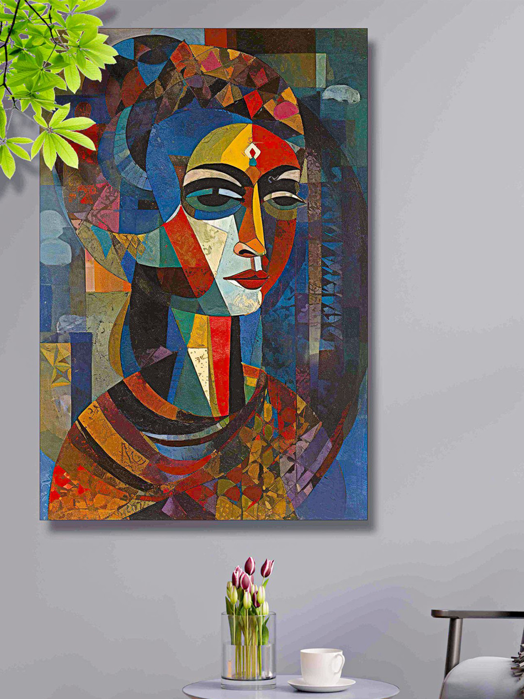 

SAF Blue & Red Rolled Art Abstract Painting Canvas Wall Art