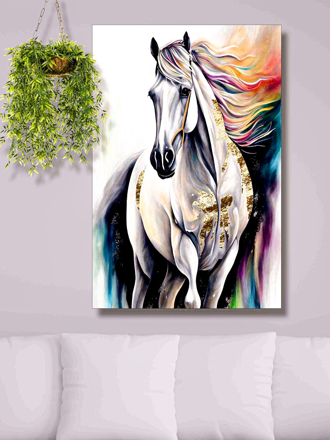 

SAF White & Blue Painting Canvas Wall Art