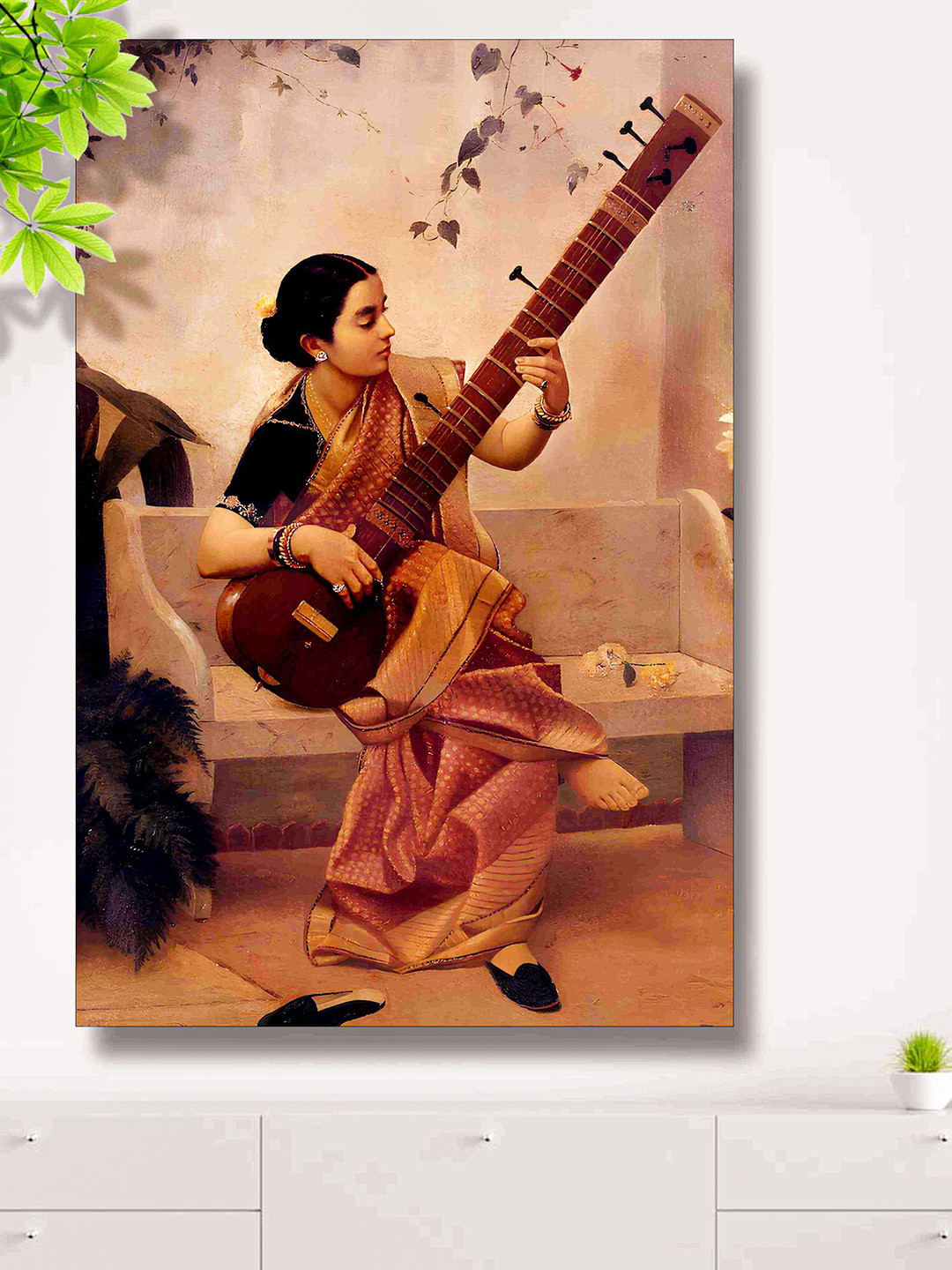

SAF Brown & Beige Traditional Woman Unframed Canvas Wall Art