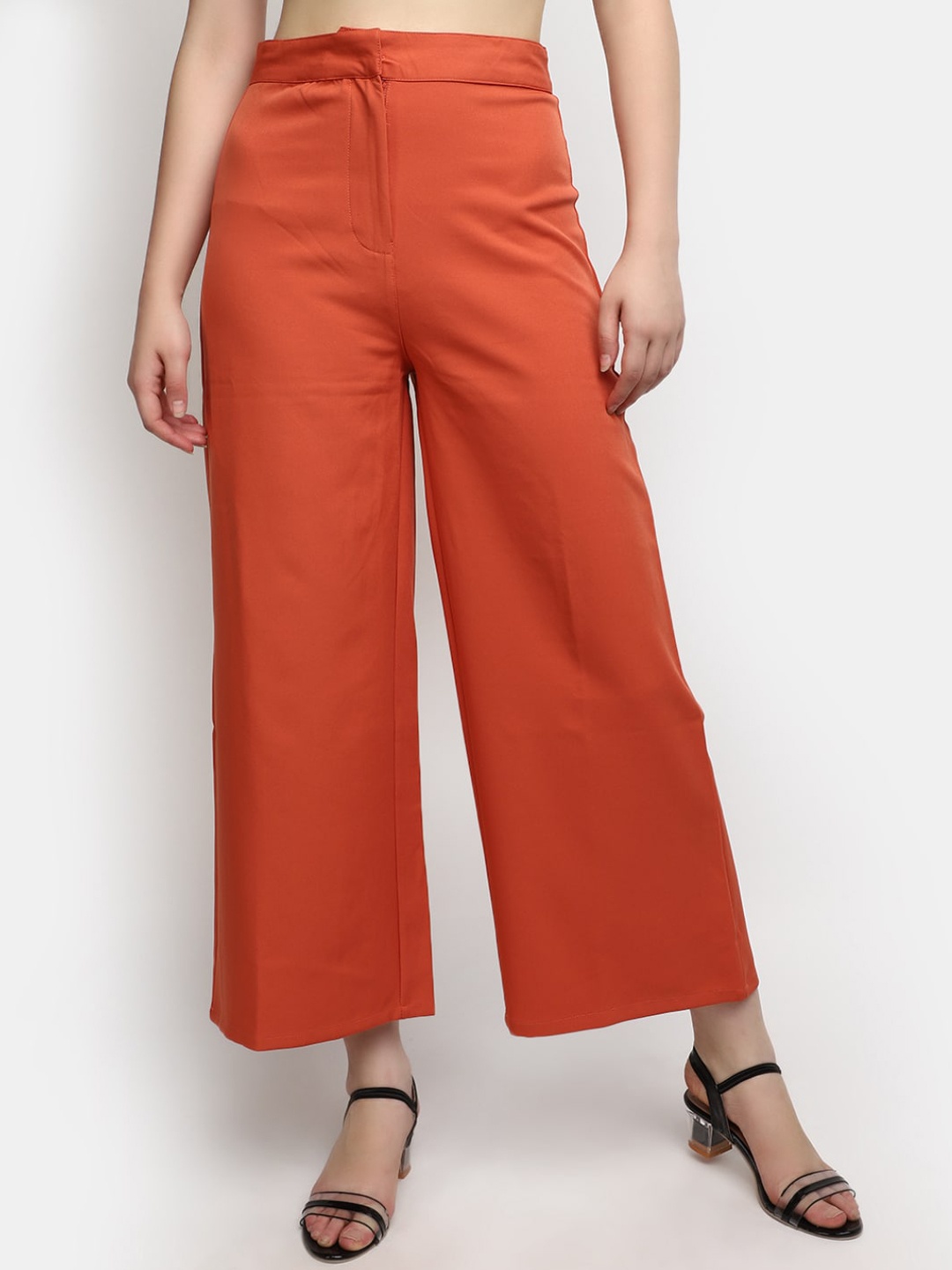 

V-Mart Women Mid-Rise Cotton Culottes Trousers, Rust